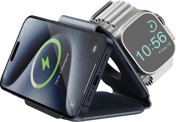 Image du produit Energea GoMag Trio PLUS faltbares kabelloses Ladegerät blau / für iPhone Apple Watch AirPods / 15W (15 W)