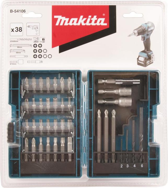Actual product image Makita Drill and BitSet (Hexagon socket TX M20, Hexagon socket TX M27, Hexagon socket TX M30, Hexagon socket TX M10, Hexagon socket TX M15, Hexagon socket TX M25, Hexagon socket TX M40, Cross Phillips PH M1, Cross Phillips PH M2, Cross Pozidriv PZ M1, Cross Pozidriv PZ M2, Cross Phillips PH M3, Cross Pozidriv PZ M3)