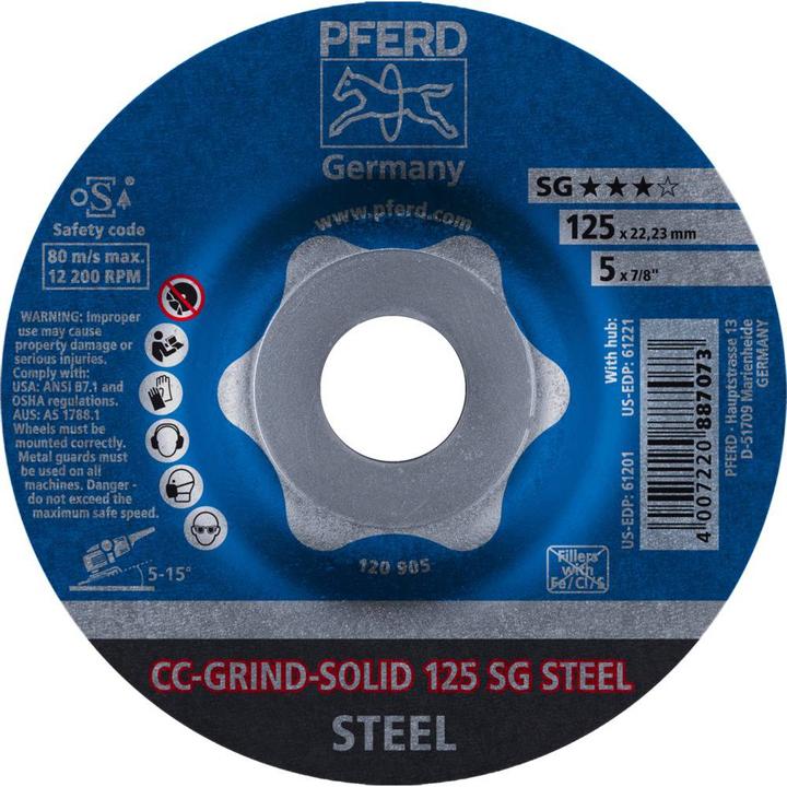 Produktbild Pferd CCGRINDSchleifscheibe CCGRINDSOLID 25 SG STEEL