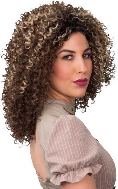 Immagine prodotto Orlob Parrucca riccia da donna con ciocche bionde, regolabile