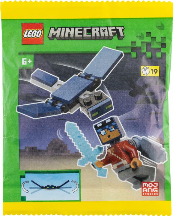 Actual product image LEGO Minecraft Paperbag - Hero with Elytra & Phantom | Mini set for creative building fun