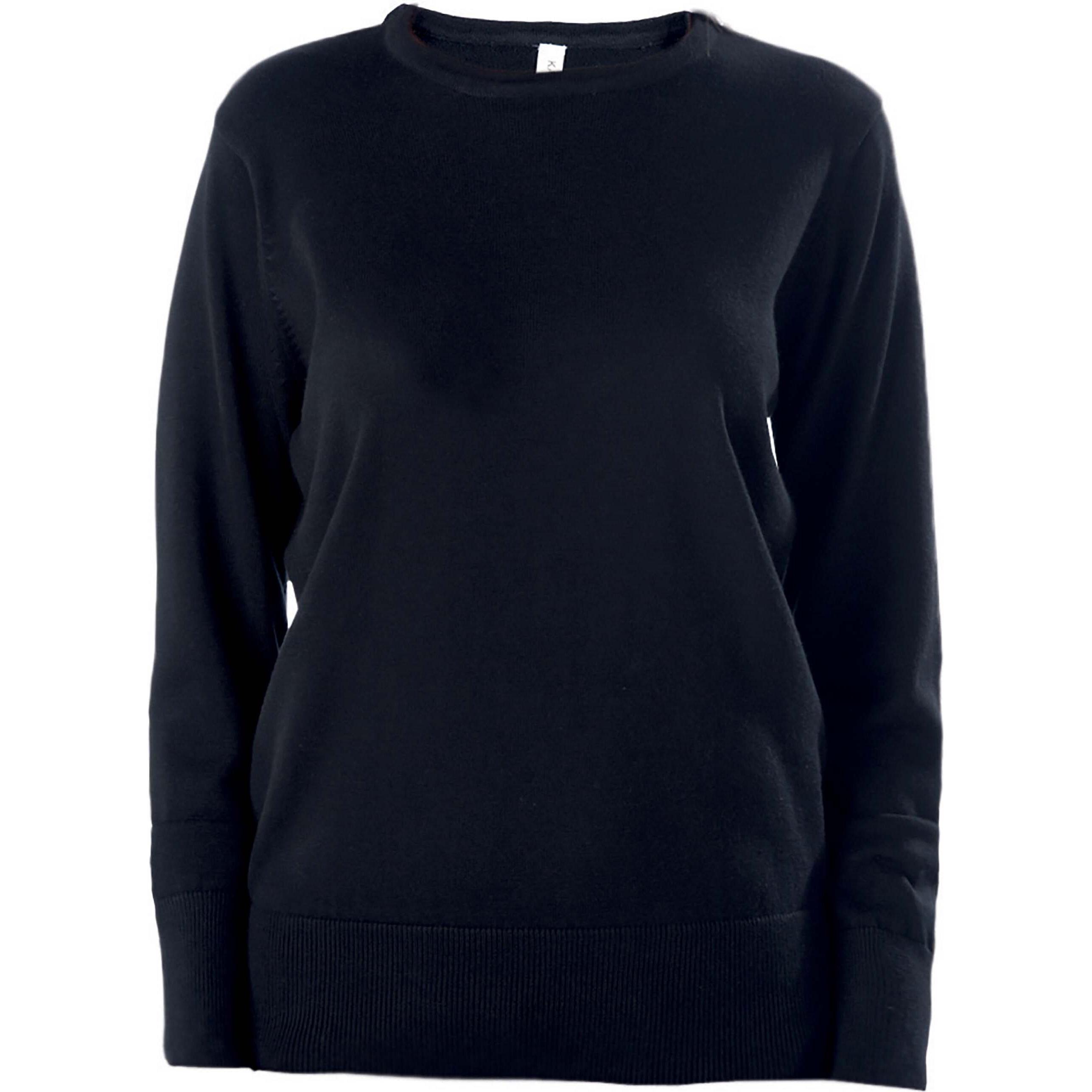 Kariban, Damen, Pullover, Col Rond, Schwarz, (S)