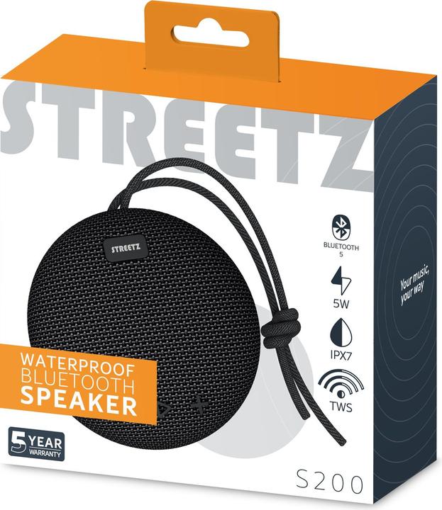 Actual product image Streetz Waterproof BT Speaker (6 h, Rechargeable battery operated)