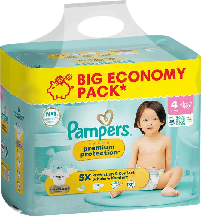 Produktbild Pampers Premium Protection (Gr. 4, Tragepack, 60 Stk.)