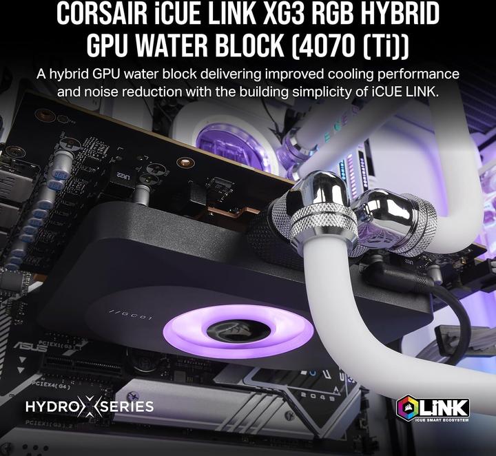 Produktbild Corsair iCUE LINK XG3 RGB HYBRID GPU Water block (4070 Ti)