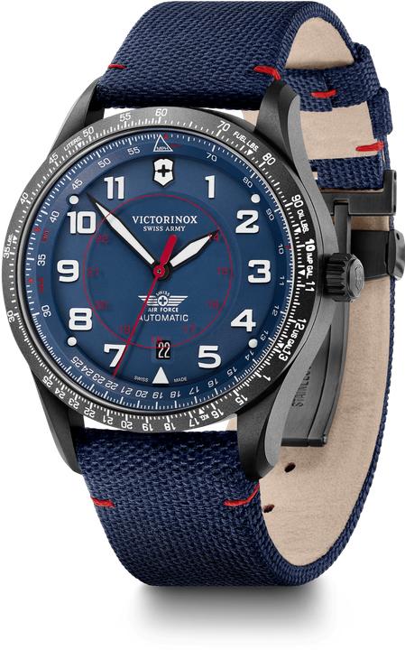 Produktbild Victorinox Airboss Mecha 42, BLK PVD, BLE dial, BLE nylon str (Fliegeruhr, 42 mm)