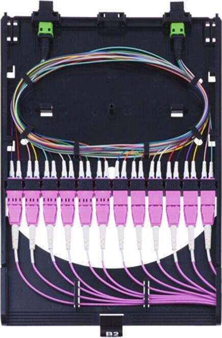 Produktbild BlueOptics HD MPO Kassette 12x LC Duplex UPC 2x MPO 12 Kerne OM4 A