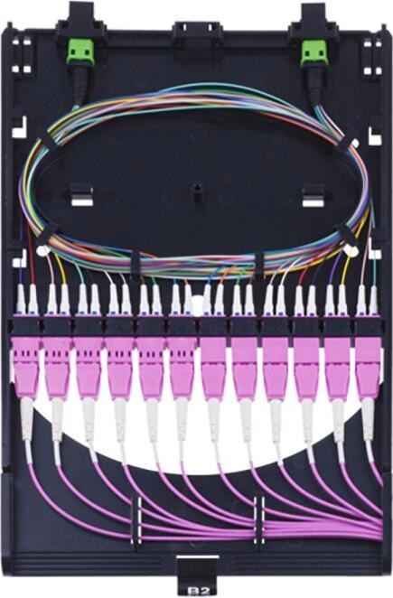 Produktbild BlueOptics HD MPO Kassette 12x LC Duplex UPC 2x MPO 12 Kerne OM4 A