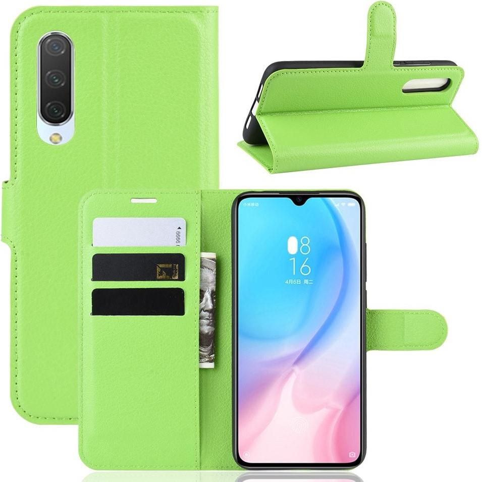 Cover-Discount Leder Etui Hülle mit Kartenfächern (Xiaomi Mi 9 Lite), Smartphone Hülle, Grün