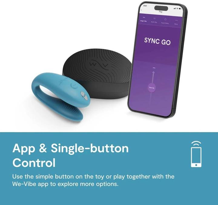 Actual product image We-Vibe Sync Go Remote Control Rechargeable Clitoral and G-Spot Vibrator (Blue)
