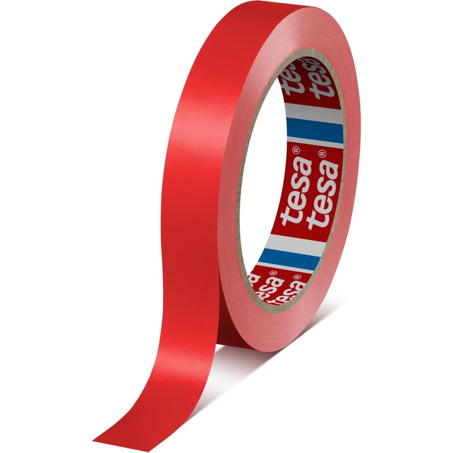 tesa, Klebeband, Verpackungsklebeband 60404, 19 mm x 66 m, rot (19 mm)