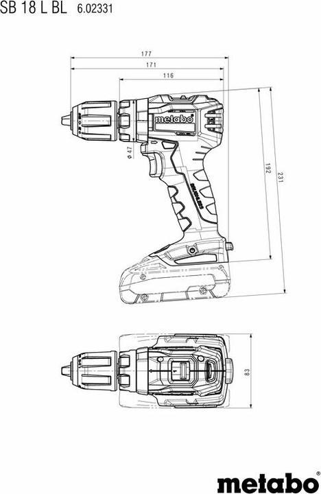 Actual product image Metabo SB 18 L BL Set (Rechargeable battery operated)