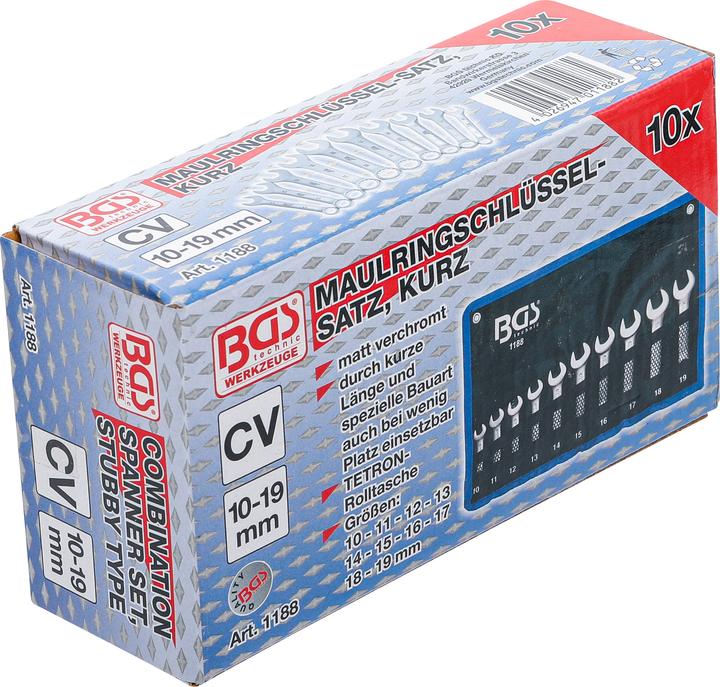 Produktbild BGS Maul-Ringschlüssel-Satz (19 mm, 12 mm, 14 mm, 16 mm, 10 mm, 18 mm, 17 mm, 11 mm, 15 mm, 13 mm)