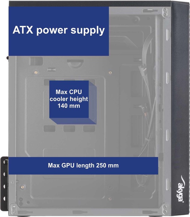Actual product image Akyga AK35BK (mATX, Flex ATX)
