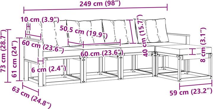 Produktbild vidaXL Outdoor-Sofa