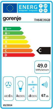 Energy Label Gorenje Hood TH64E3SGB (Substructure hood)