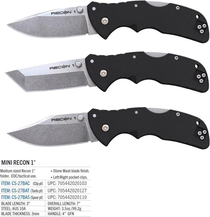 Produktbild Cold Steel Mini Recon 1 Clip Point AUS-10A (7.60 cm)