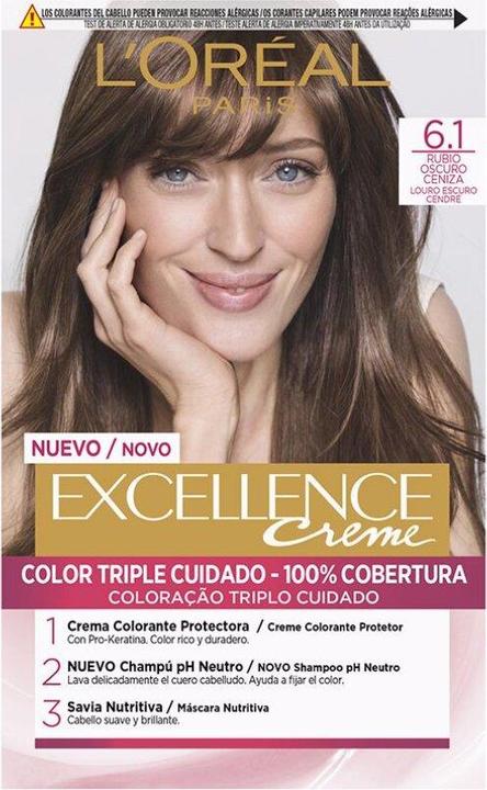 Produktbild L'Oréal Paris EXCELLENCE Creme tinte #6,1 rubio oscuro ceniza (#6,1 rubio oscuro ceniza)
