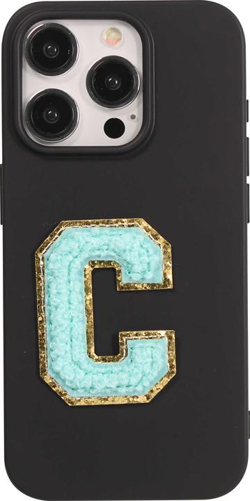 Actual product image PhoneLook Sticker Sticker for mobile/tablet/computer 3D embroidered turquoise letter C