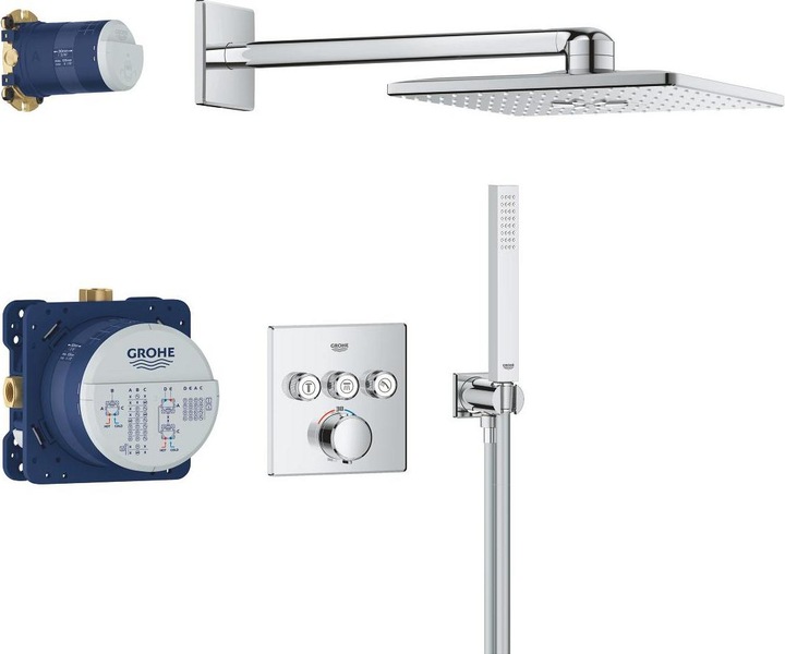 Grohe Precision SmartControl Unterputz Duschsystem mit Vitalio SmartActive 310 Cube (2 Strahlarten) und Vi