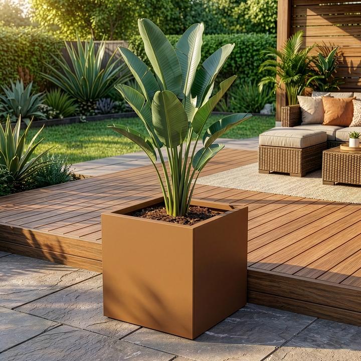 Produktbild Casa.Pro Pflanzkübel Vaargel 60x60x60 cm verzinkter Stahl Braun