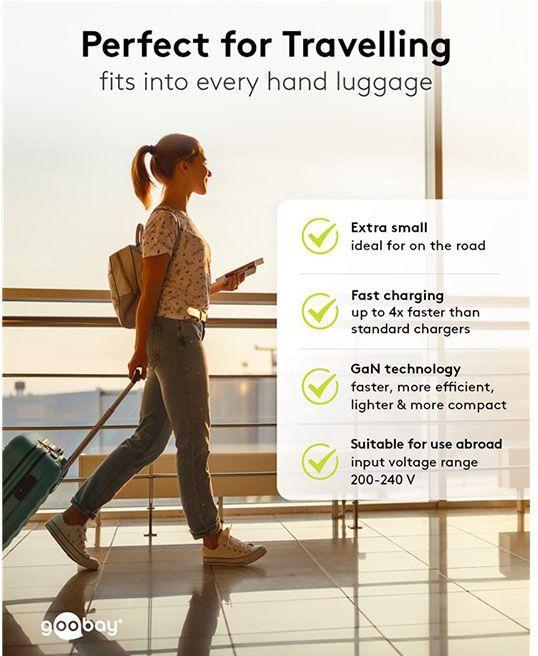 Actual product image Goobay USB C Nano Quick Charger with GaN technology (65 W)