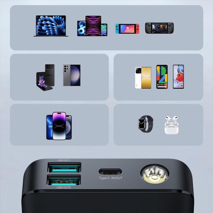 Produktbild Joyroom 10000mAh Powerbank LED Display 30W PD QC- Black (10000 mAh, 30 W, 37 Wh)