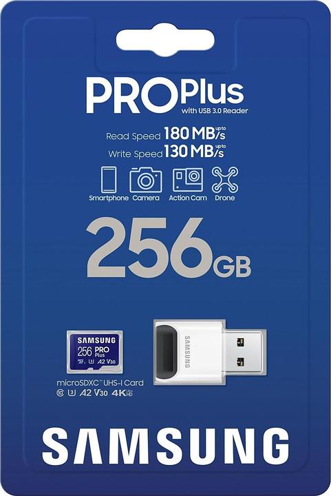Produktbild Samsung PRO Plus (256 GB, microSDXC, U3, UHS-I)