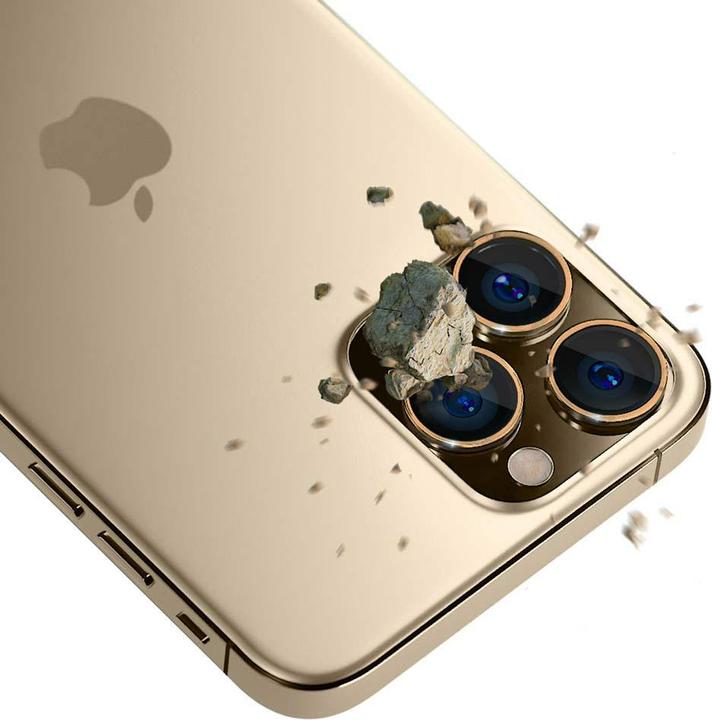 Produktbild 3MK Lens Protection Pro iPhone 15 Pro 6.1" ciemnozłoty/dark gold Ochrona na obiektyw aparatu z ramką (1 Stk., Apple iPhone 15 Pro)