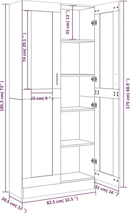 Immagine prodotto vidaXL Gizela (82,5 x 30,5 x 185,5 cm)