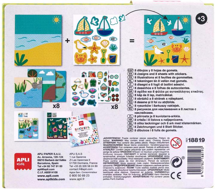 Actual product image Apli Jeu d'autocollants en boîte en carton