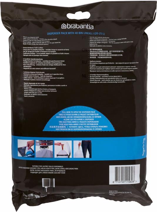 Actual product image Brabantia PerfectFit bin liners (40 x, 23 l)