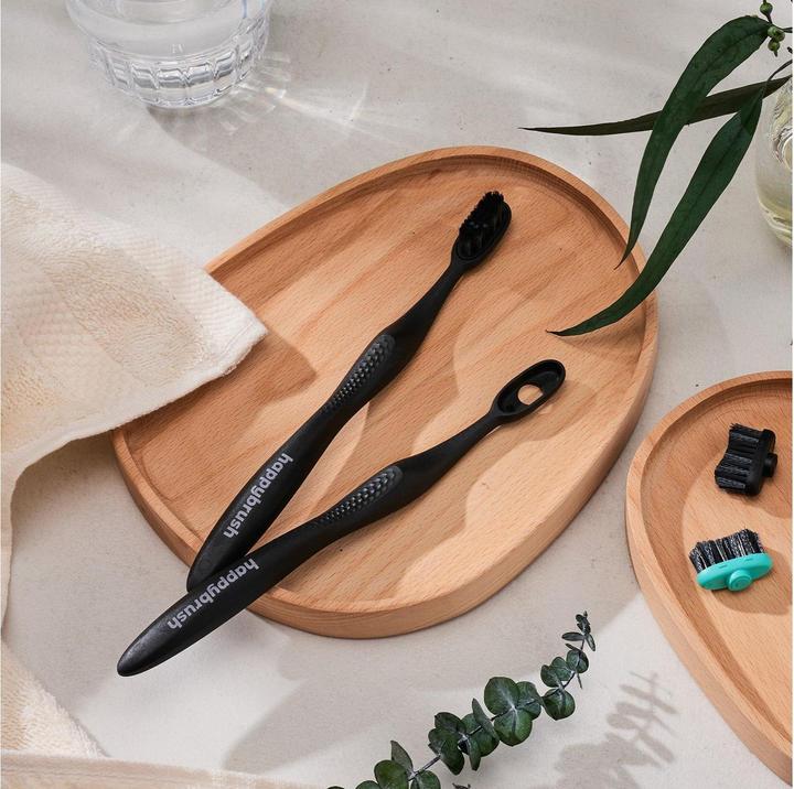 Produktbild happybrush Handzahnbürste Eco Change Medium (Mittel, 2 x)