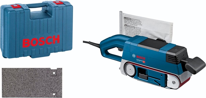 Produktbild Bosch Professional Bandschleifer GBS 75 AE, mit Koffer, Gewebeschleifband, Staubsack, Grafitplatte (Bandschleifer, 750 W)
