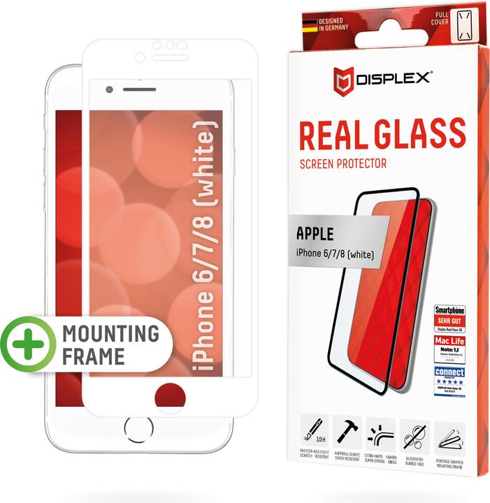 Image du produit 4smarts Real Glass 3D Apple 6/7/8 blanc Case-Friendly (1 pcs, Apple iPhone SE (2ème génération), Apple iPhone SE (3ème génération))