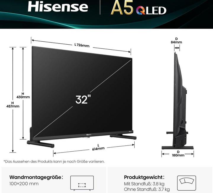 Actual product image Hisense TV 32A5Q (32", QLED, Full HD, 2025)
