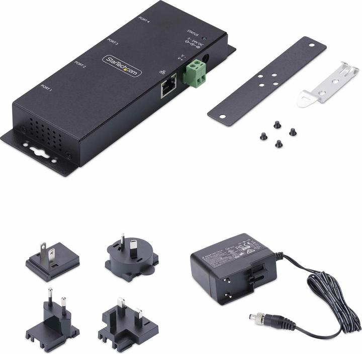 Actual product image StarTech com 4-Port Serial to Ethernet Adapter, IP Serial Device Server For Remote RS232 Devices, Wa