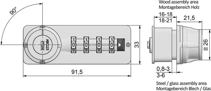 Lehmann Dial Lock 62 Freecode L schwarz