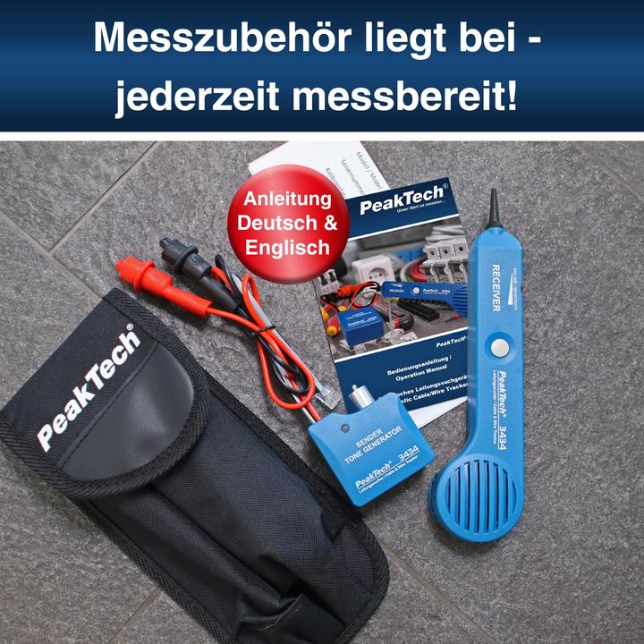 Produktbild Peaktech P 3434 Leitungssuchgerät / Stromkreisdetektor