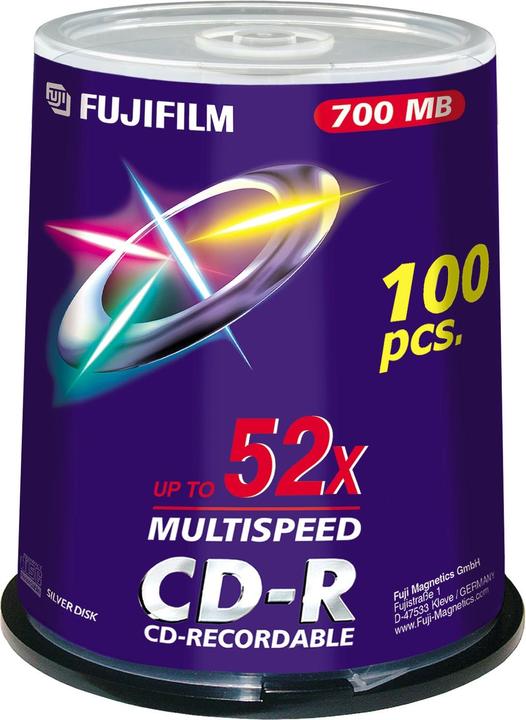 Actual product image Fujifilm CD-R, 700MB, 52x spindle (100 x)