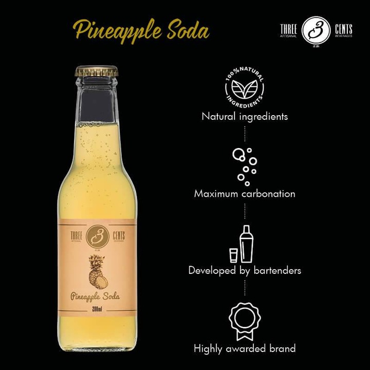 Produktbild Three Cents Pineapple Soda (6 x 20 cl)