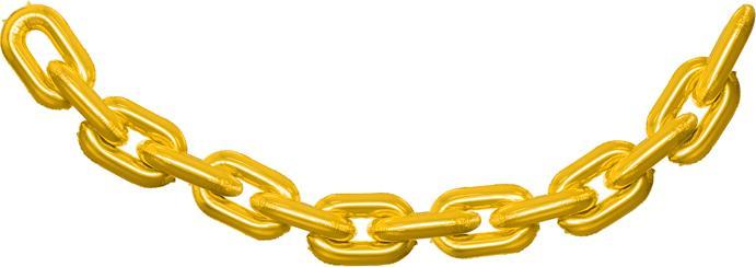 Actual product image Partydeco Foil balloon garland Chain, gold (1 pkt / 14 pc.) (14 Piece)