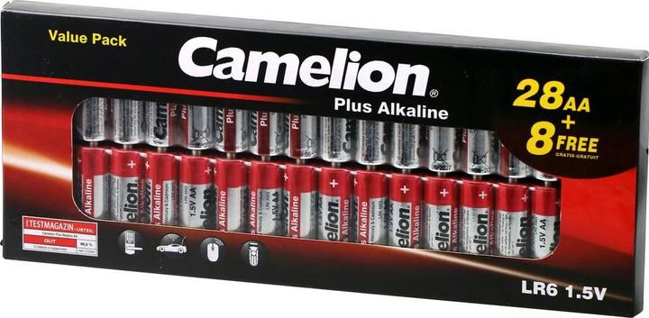 Actual product image Camelion Battery Plus Alkaline LR6 Mignon AA 28+8 pcs. (8 pcs., AA, 2700 mAh)