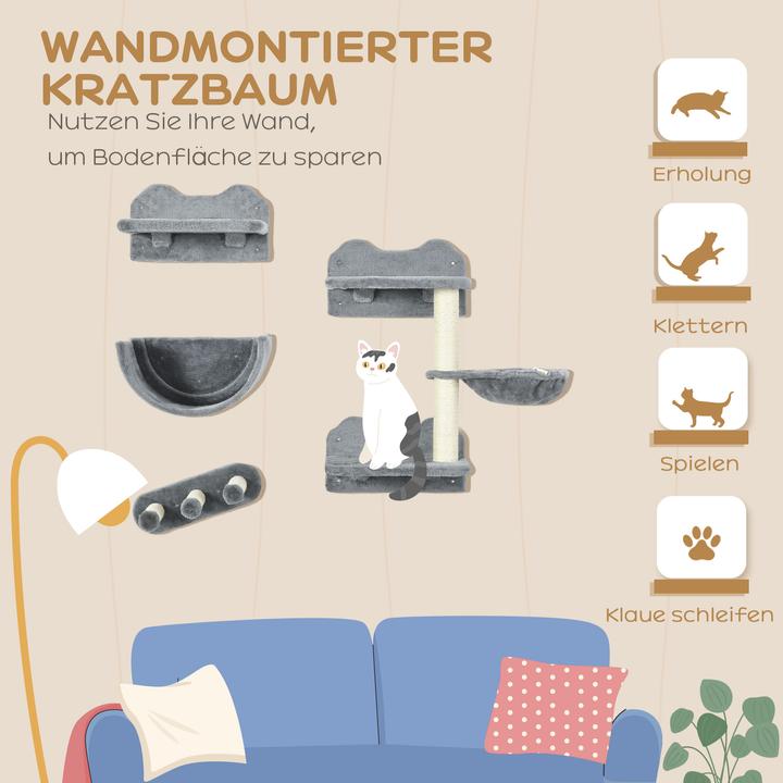 Produktbild PawHut Kletterwand (73 cm, Grau)