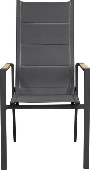 Actual product image LC Garden Unicamo high backrest aluminium/textilene upholstered with teak armrests