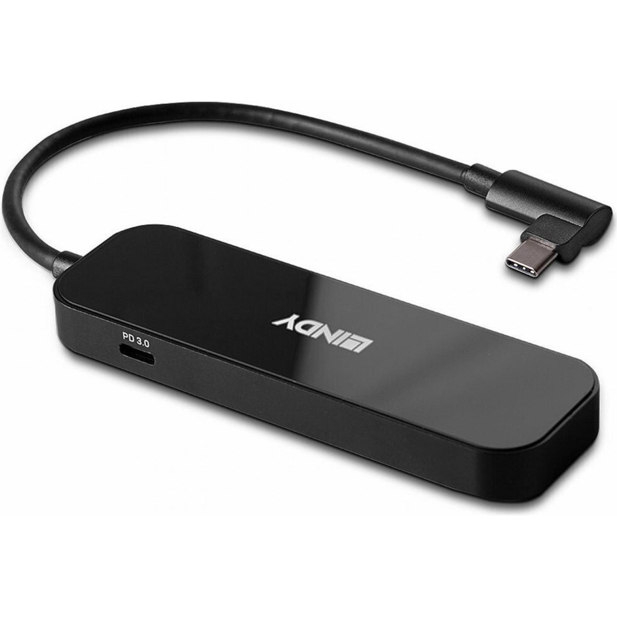 Thumbnail - Lindy USB 3.2 Gen 1 Typ C Hub 4 Port (USB-C, 4 Ports), Dockingstation + USB Hub, Schwarz