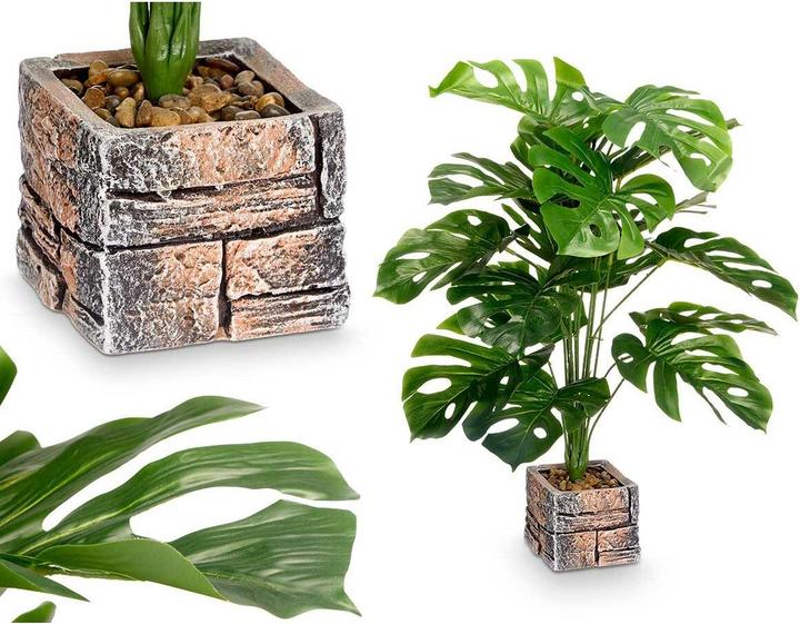 Immagine prodotto Ibergarden Plastikpflanze. Kunststoff Magnesium 39 x 65 x 35 cm (4 Stück) (35 cm)