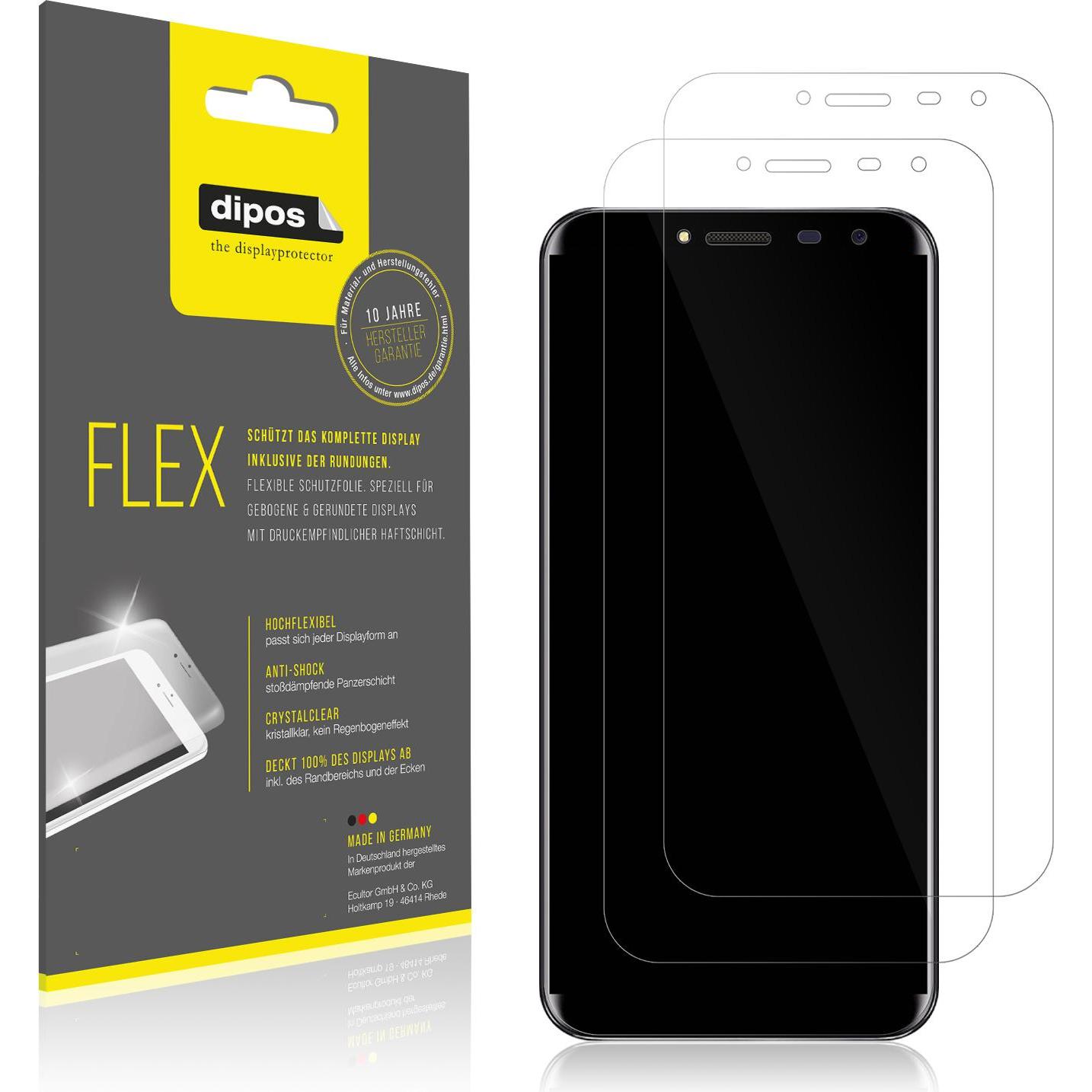 Dipos Displayschutzfolie Full-Cover 3D (2 Stück, Oukitel C8), Smartphone Schutzfolie, Transparent