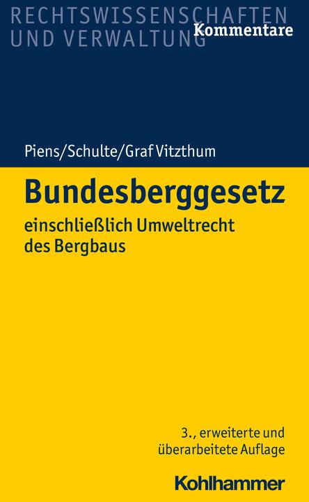 Produktbild Bundesberggesetz (Deutsch, Stephan Graf Vitzthum, 2020)