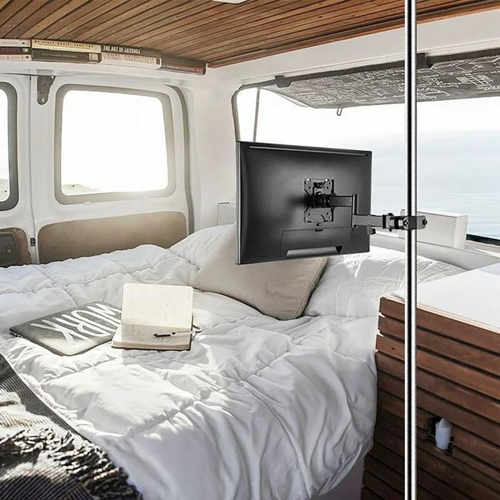 Image du produit Maclean MC-984 LED LCD Monitor Arm Bracket for Pole Mounting 8kg 28-60mm Extendable Folding 17-32" (bras (Barre, Tables, 32", 8 kg)